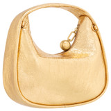 Back product shot of the Oroton Clara Mini Bag in Gold and Metallic crinkle leather for Women